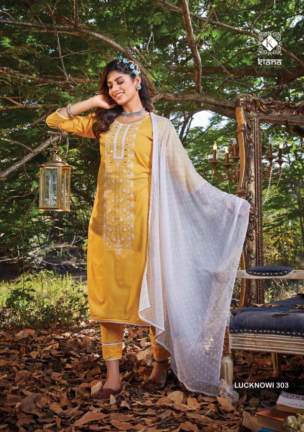 Kiana Lucknowi 3 Kurti Pant Dupatta Designer Collection